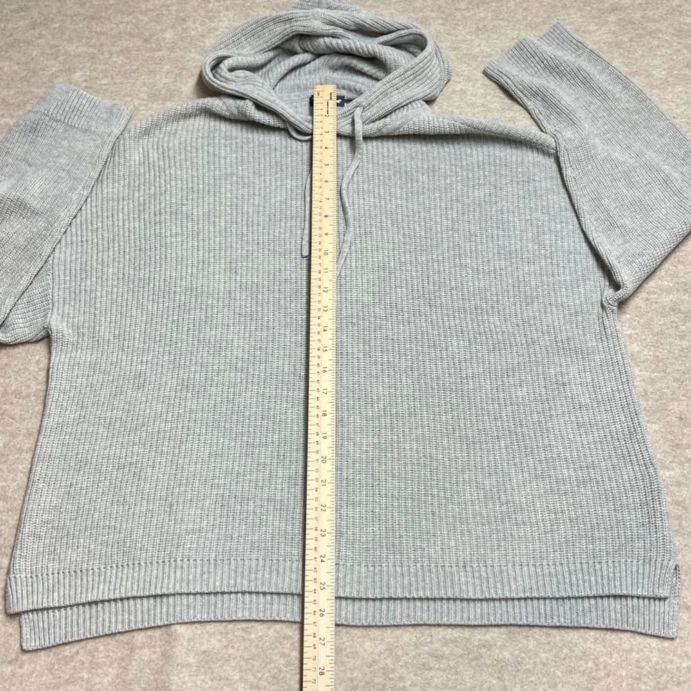 Toad&Co Womens Gray Durawool Knit Hoodie Sweater Large Oversized Wool Blend EUC - Picture 7 of 7